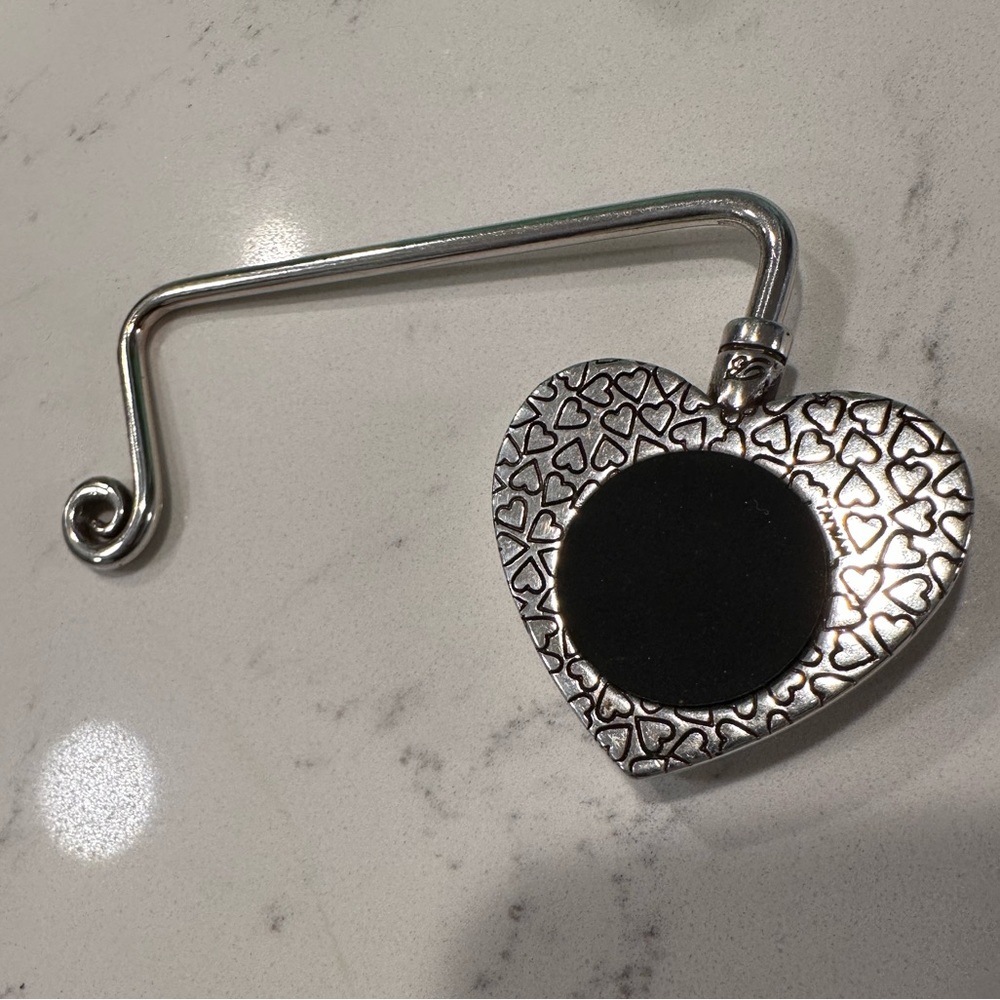 Brighton Handbag Hook, Rhinestone Heart Purse Hook - Picture 2 of 5